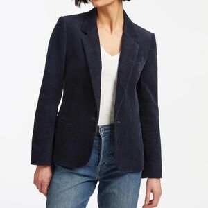 NEW Cefinn Leo Cotton Corduroy Cropped Blazer Midnight Blue Navy US6/EU38/UK10